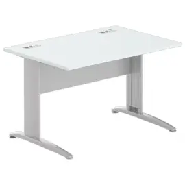 Bureau Buenos Aires - 120 x 80 cm - Plateau gris et pieds aluminium - FIDUCIAL OFFICE SOLUTIONS 