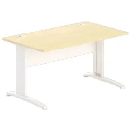 Bureau Buenos Aires - 140 x 80 cm - Beuken bovenblad en wit onderstel - FIDUCIAL OFFICE SOLUTIONS 