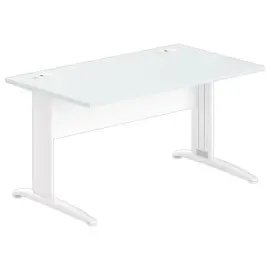 Bureau Buenos Aires - 140 x 80 cm - Grijs bovenblad en wit onderstel - FIDUCIAL OFFICE SOLUTIONS 