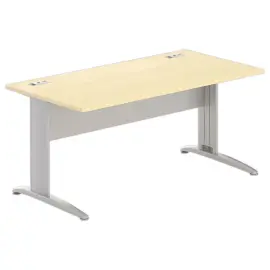Bureau BUENOS AIRES - 160 x 80 cm - Beuk en aluminium poten - FIDUCIAL OFFICE SOLUTIONS 