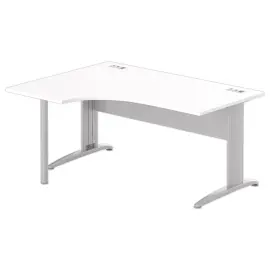 Bureau BUENOS AIRES compact terug naar links wit/alu, L160 