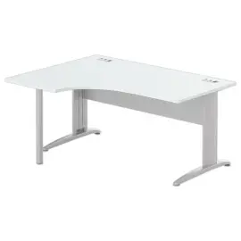 Bureau BUENOS AIRES compact terug naar links grijs/aluminium, L160 