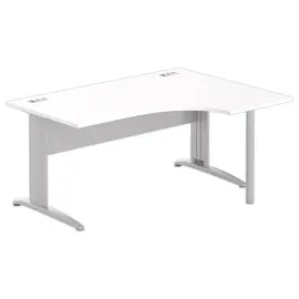 Bureau BUENOS AIRES compact retour naar rechts wit/alu, L160 