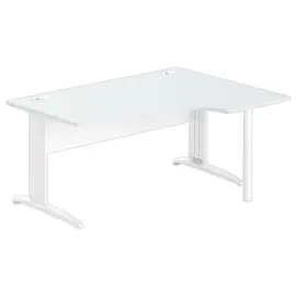 Bureau BUENOS AIRES compact retour aan de rechterkant grijs/wit, L160 