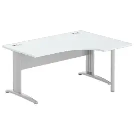 Bureau BUENOS AIRES compact retour aan de rechterkant grijs/alu, L160 