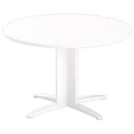 Tafel vergader rond diam. 116cm wit/wit 
