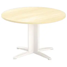 Tafel vergader rond diam. 116cm beuken/wit 