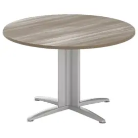 Tafel ronde vergadering diam. 116cm notenhout/aluminium 