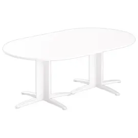 Ovale vergadertafel 200x120 wit/wit 