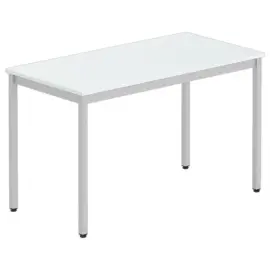 Rechthoekige multifunctionele tafel 120 x 60 grijs / aluminium 