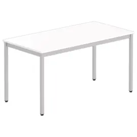 Rechthoekige multifunctionele tafel 140 x 70 wit / aluminium 