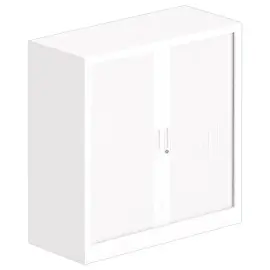 Lage kast ? metalen gordijnen - 100 x 100 cm - Wit 