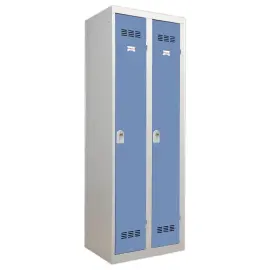 Kleedkamer industrie schoon 2 kolommen H.180 x B.60 cm Grijs / blauw 