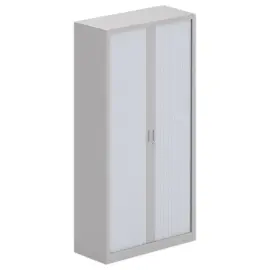 Hoge kast met metallic rolgordijnen - Aluminium/grijs - 198x100 cm 