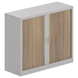 Lage kast ? gordijnen - Aluminium en notenboom - 100x120 cm 