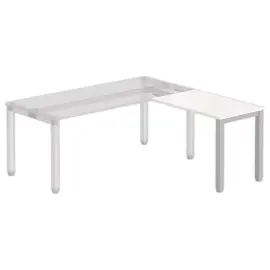 Retour BRUSSEL 98 x 60 wit blad - aluminium poten 