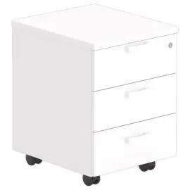 Mobiel gemonteerd ladeblok - Wit melamine - 3 laden 