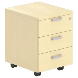 Mobiele kast, gemonteerd - Beuken melamine - 3 laden 