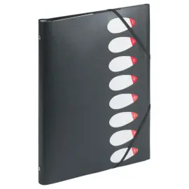 Sorteermap met 3 flappen in polypropyleen - Zwart  - FIDUCIAL OFFICE SOLUTIONS 