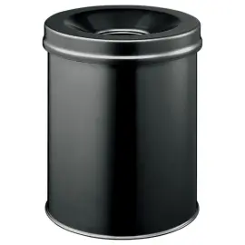 Zwarte vuurvaste papierkorf 15l 