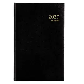 Dagelijkse agenda Saturnus 1 dag/pagina - 13,3 x 20,8 cm - Zwart - Januari tot december 2027 - BREPOLS 