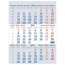 Driemaandelijkse kalender met dagwijzer- 29,1 x 38,5 cm 