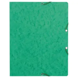 10  Mappen met elastiek zonder kleppen - kaart 360g - Groen - EXACOMPTA 