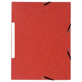 10  Mappen 3 kleppen met elastieken 360 g - Rug van 1,5 cm - Rood - EXACOMPTA 