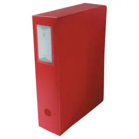 Ondoorzichtige opbergdoos uit polypropyleen - Rug 8 cm - rood - FIDUCIAL 