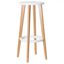 2  Woody krukken beukenhouten voet met witte zitting 