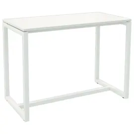 Hoog tafel EASYDESK 150 x 75 cm witte voet witte blad 