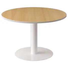 Tafel EASYDESK rond &Oslash;115cm witte voet beukenblad 