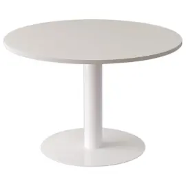 Tafel EASYDESK rond &Oslash;115cm witte voet witte blad 