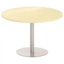 Ronde tafel diam 116 cm blad beuken voet zilver tulpvoet 