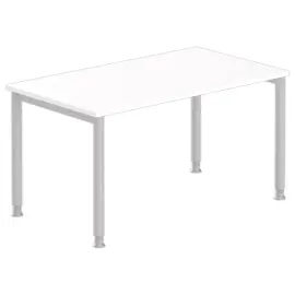 Tafel 160 x 80 wit - aluminium poten 