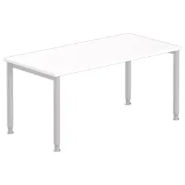 Tafel 140 x 80 wit - aluminium poten 