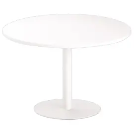 Ronde tafel diam 116 cm witte blad witte voet tulpvoet 