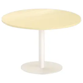 Ronde tafel diam 116 cm blad beuken wit voet tulp 