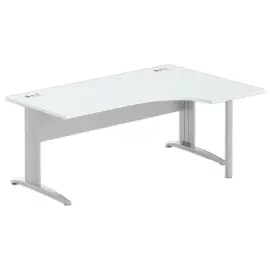 Bureau BUENOS AIRES compact retour naar rechts grijs/alu, L180 