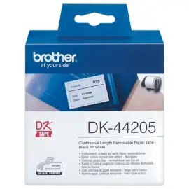 Ruban BROTHER DK44205 62mm Zwart/Wit 
