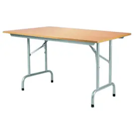 Vouwtafel polyvalent Rico 120 x 80 cm aluminium poten. Natuurlijk beukenhout 