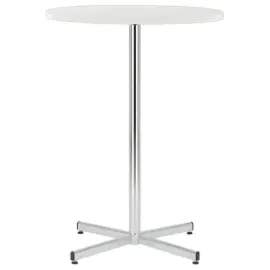 Tafel Cruzo H1100 Chroom melamine wit &oslash; 600 x 25 mm gemonteerd 