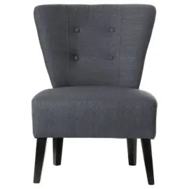 Fauteuil Brighton met zwarte poten, bekleding in antracietgrijs, gemonteerd 
