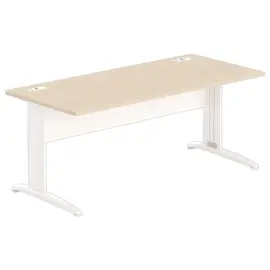 Bureau Buenos Aires - Blad licht acacia en witte poten - 180x80 cm 