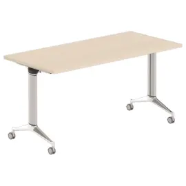 Klaptafel met wieltjes - 150 x 70 cm - Acacia/alu 