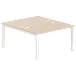 Bureau tegenover 4 poten 140 X 160 X 74 acacia/wit 