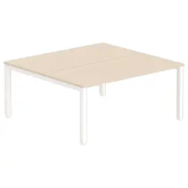 Bureau tegenover 4 poten 160 X 160 X 74 acacia/wit 