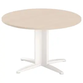 Tafel ronde vergadering diam. 116 cm acacia licht/wit 