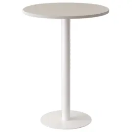 Statafel met wit blad &Oslash; 80 cm 