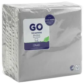 125  Papieren servetten 33x33 cm, twee lagen, granietkleur 